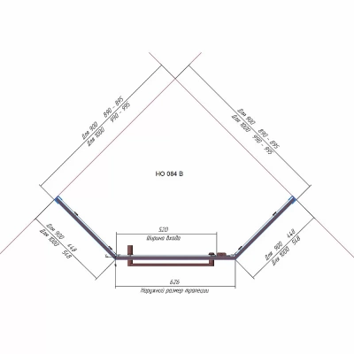 Душевой уголок RGW HO-084Gb 100x100 стекло матовое/профиль золото