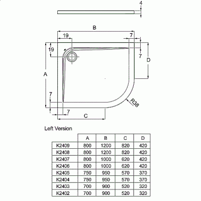 Душевой поддон Ideal Standard Ultra Flat K240901 120x80