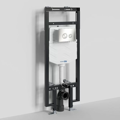 Инсталляция для унитаза WasserKraft Dinkel 58TLT.010.ME.BN01 с кнопкой никель