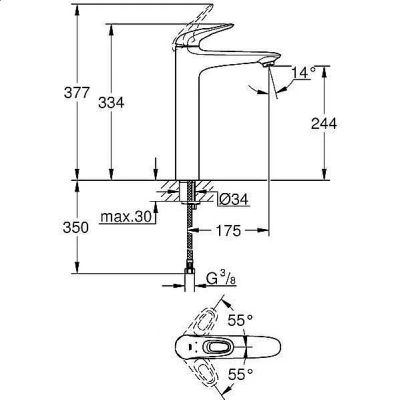 Смеситель для раковины Grohe Eurostyle New 23570LS3 белый