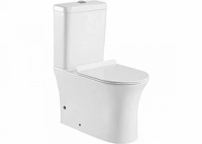 Унитаз-компакт Aquanet Rimless Roll-C CL-12249B с крышкой микролифт, с бачком, безободковый