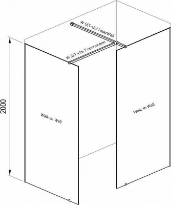 Душевое ограждение Ravak WALK-IN DOUBLE WALL 110x120 черный/Transparent