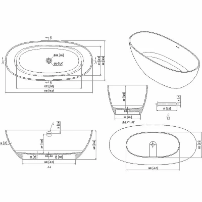 Ванна из искусственного камня Allen Brau Krion Neo Oval 2.35003.21 170x80 белая матовая