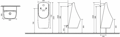 Писсуар SantiLine SL-6004MB черный матовый