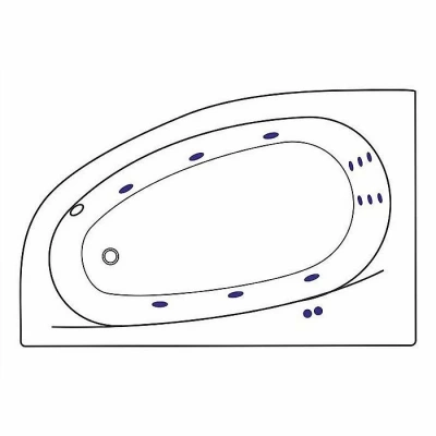 Ванна акриловая EXCELLENT Kameleon LINE WAEX.KML17.LINE.GL 170x110 белая с гидромассажем