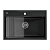 Кухонная мойка Paulmark STEPIA 80 + ролл-мат STEP PM117551-BLM+R375-BS черный металлик