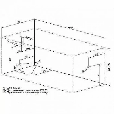 Акриловая ванна Aquanet Taurus 160x75 к/с88