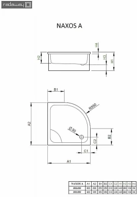 Душевой поддон Radaway Naxos A SBA9941-1 90x90 белый