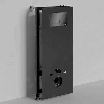 Инсталляция для унитаза WasserKraft Abens 20TLT.010.ME.BL.PB04 с черной глянцевой кнопкой