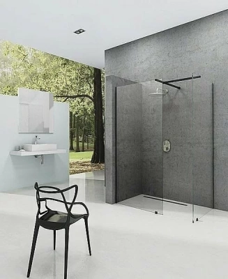 Душевое ограждение Ravak WALK-IN DOUBLE WALL 80x100 черный/Transparent