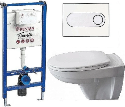 Унитаз с инсталляцией Pestan Fluenta Basic SET40006460OW с крышкой микролифт