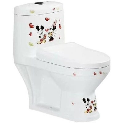 Унитаз-моноблок SantiLine SL-5015W белый без декора, безободковый, с крышкой микролифт