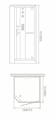 Душевая кабина Orans Diamond 89101BLH 100х100 профиль черный