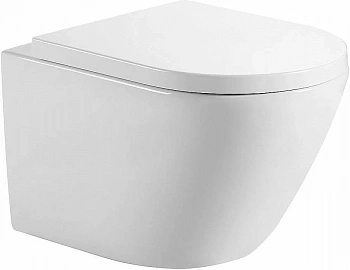 Унитаз подвесной Aquanet ZV-2 303978 белый с крышкой микролифт, безободковый, слив-торнадо