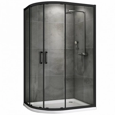 Душевой уголок ABBER Schwarzer Diamant AG01128B 120x80 стекло прозрачное/профиль черный