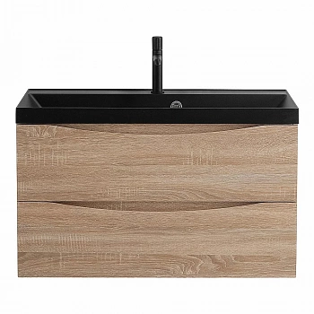 Тумба с раковиной Belbagno MARINO 90 белый дуб/черная раковина