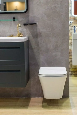 Унитаз подвесной Art&Max PLATINO AM9321CHR/SC белый, с сиденьем микролифт, безободковый