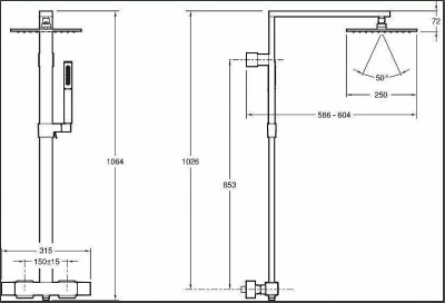 Душевая система Jacob Delafon STRAYT E98321-CP