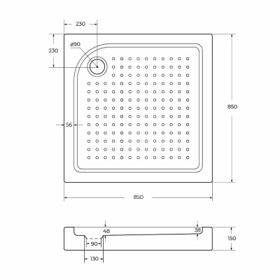 Душевой поддон Belbagno TRAY-BB-A-85-15-W 85х85 белый