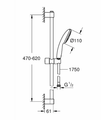 Душевой гарнитур Grohe Tempesta 27853003 хром