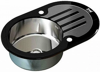 Мойка для кухни ZORG Inox Glass GL-7851-OV-BLACK