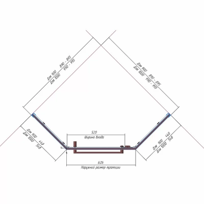 Душевой уголок RGW Hotel HO-081 90x90 350608199-21 стекло матовое/профиль хром