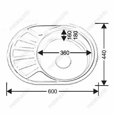 Мойка кухонная с сифоном Melana 235 t (*12)