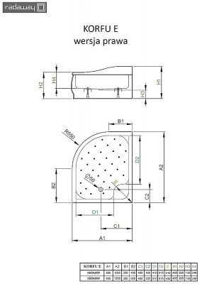 Душевой поддон Radaway Korfu E 4E81400-03L 100x80 белый