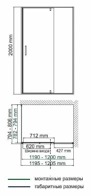 Душевой уголок WasserKRAFT Elbe 74P06 80x120