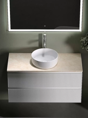 Тумба с раковиной Sancos SNOB R 100 со столешницей, белая матовый