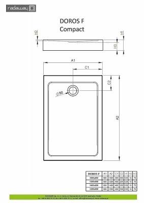 Душевой поддон Radaway Doros F Compact SDRFP1280-05 120x80 белый