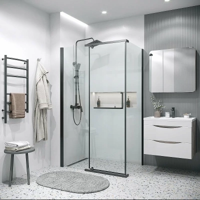 Душевой уголок Grossman Pragma 120.K33.03.1090.21.00 100x90 профиль черный матовый/стекло прозрачное
