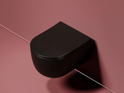 Унитаз подвесной Ceramica Nova Modena CN6063MB безободковый, с крышкой микролифт, черный матовый
