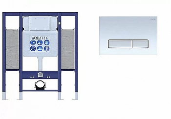 Инсталляция для унитаза Aquatek INS-0000015 с кнопкой KDI-0000022 белая/никель