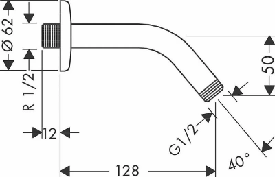 Держатель верхнего душа Hansgrohe 27411000
