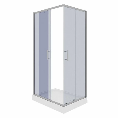 Душевой уголок Parly, Quadro, QZ81S, с поддоном, низкий, ABS-пластик, 195х80х100