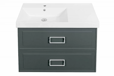 Тумба с раковиной LA FENICE Cubo Grigio TWIN 90 серая/ручки белые
