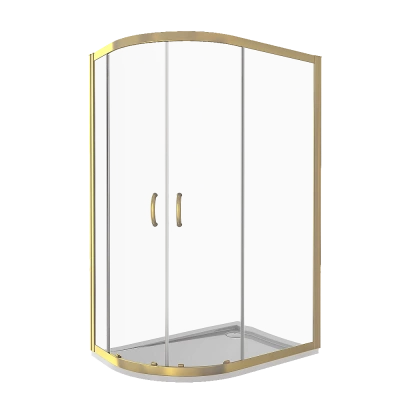 Душевой уголок Good Door JAZZ R-120-C-G стекло прозрачное/профиль золото