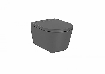 Унитаз подвесной Roca Inspira Round Rimless Compact 346528640 безободковый, оникс