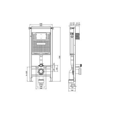 Инсталляция для подвесного унитаза Koller Pool WC Alcora ST1200