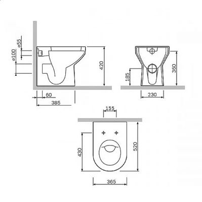 Унитаз приставной AM.PM Spirit V2.0 C701438WH белый