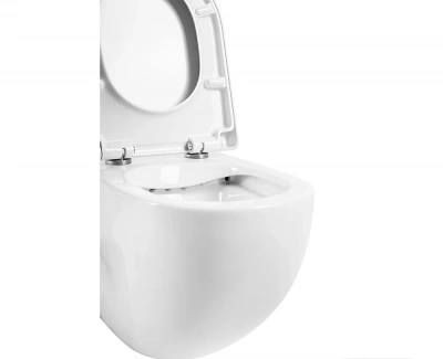 Унитаз подвесной BelBagno ONDA BB066CHR безободковый, с крышкой микролифт, с инсталляцией и белой кнопкой