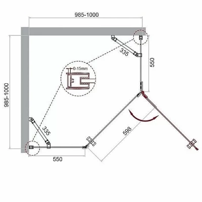 Душевой уголок BelBagno KRAFT P-1 100x100 прозрачный/хром