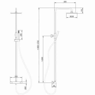 Душевая система Abber WASSER KREIS AF8160RG розовое золото