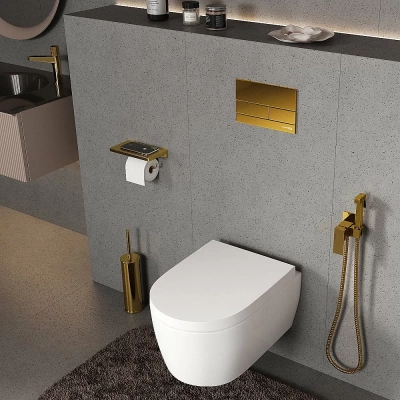 Инсталляция для унитаза WasserKraft Vils 56TLT.010.ME.PG04 с кнопкой глянцевое золото