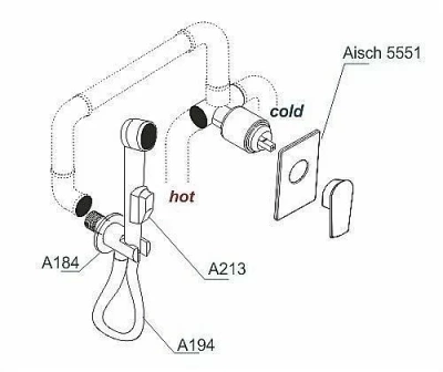 Гигиенический душ WasserKRAFT Aisch A55094