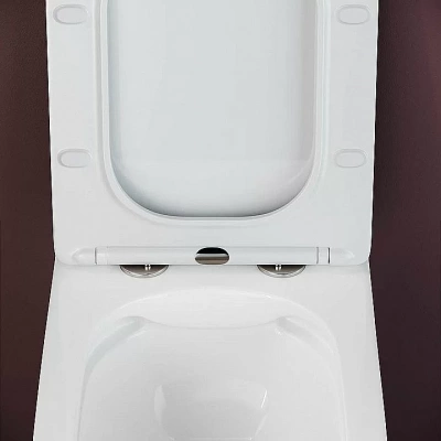 Унитаз подвесной Ceramica Nova Metric CN3007_1001M_1000 безободковый, с крышкой микролифт, с инсталляцией и кнопкой матовый хром