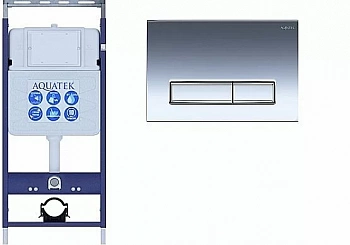 Инсталляция для унитаза Aquatek Easy Fix INS-0000010 с кнопкой KDI-0000023 хром глянцевый