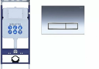 Инсталляция для унитаза Aquatek Easy Fix INS-0000010 с кнопкой KDI-0000023 хром глянцевый