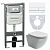Унитаз подвесной Ceramica Nova Metropol CN4002_1002W_1000  безободковый, с крышкой микролифт, с инсталляцией и белой кнопкой